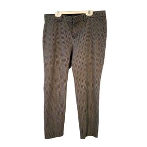 Banana Republic Cropped Pants Blk/White Geo Diamond Print Business Casual 8R